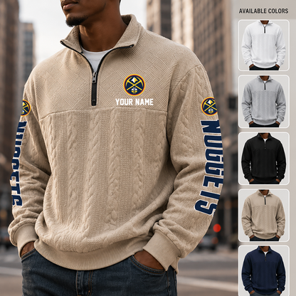 [HOT DEAL] NEW CUSTOMIZED NBA08 DNU DENVER NUGGETS MULTICOLOR QUARTER-ZIP SWEATSHIRT