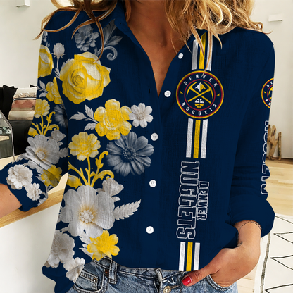 [HOT DEAL] NEW CUSTOMIZED NBA08 DNU DENVER NUGGETS BASKETBALL ASSOCIATION WOMEN CASUAL SHIRT FOR FAN