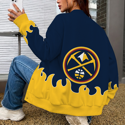 [HOT DEAL] NEW CUSTOMIZED NBA08 DNU DENVER NUGGETS BASEBALL JACKET, SATIN VARSITY JACKET