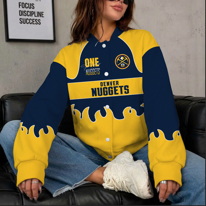 [HOT DEAL] NEW CUSTOMIZED NBA08 DNU DENVER NUGGETS BASEBALL JACKET, SATIN VARSITY JACKET