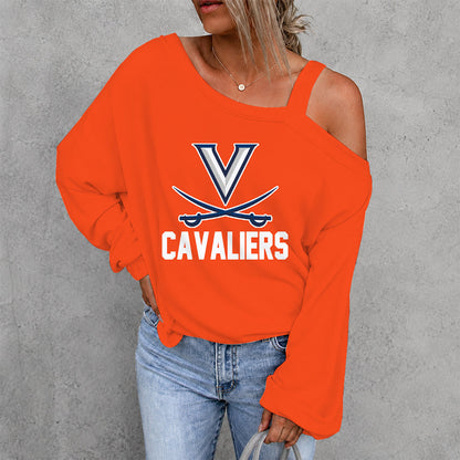 [FAN FAVORITE] NEW CUSTOMIZED NCAA CFH08 VIC VIRGINIA CAVALIERS DROP SHOULDER SWEATSHIRT