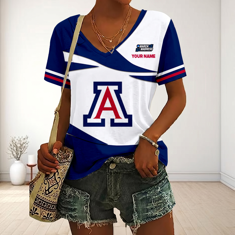 LIMITED DROP - NEW CUSTOMIZED | NCAA MAM09 ARW AR WILCATS V-NECK FEMALE SHIRT