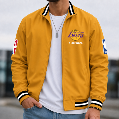 [HOT DEAL] NEW CUSTOMIZED NBA09 LLA LOS ANGELES LAKERS MULTICOLOR MEN'S CASUAL JACKET