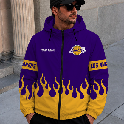 [HOT DEAL] NEW CUSTOMIZED NBA09 LLA LOS ANGELES LAKERS WINDBREAKER JACKET