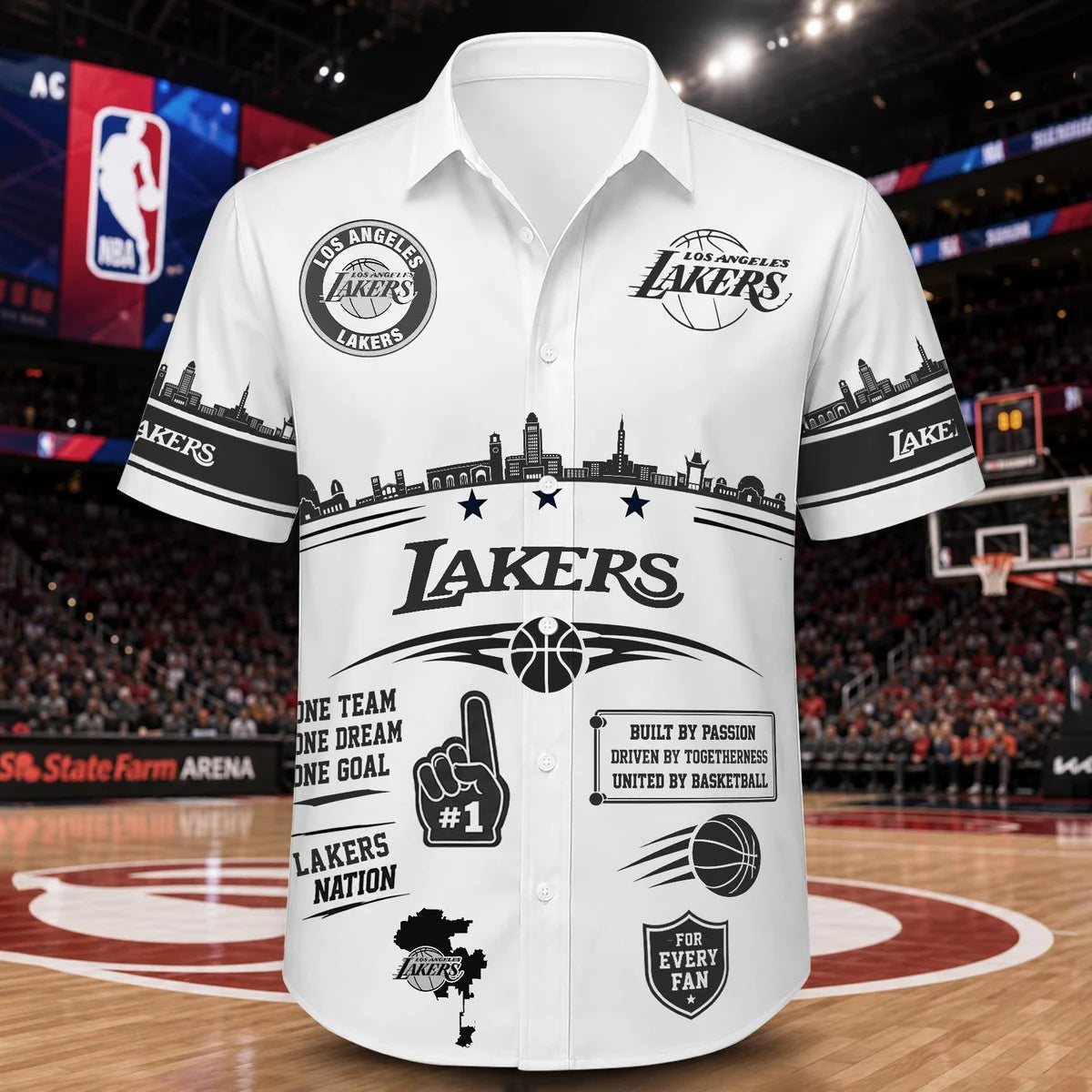 [HOT DEAL] NEW CUSTOMIZED NBA09 LLA LOS ANGELES LAKERS UNISEX HAWAIIAN SHIRT