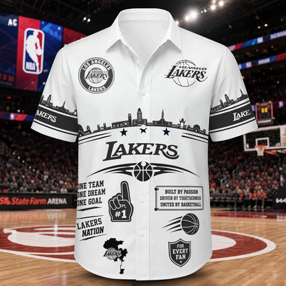 [HOT DEAL] NEW CUSTOMIZED NBA09 LLA LOS ANGELES LAKERS UNISEX HAWAIIAN SHIRT