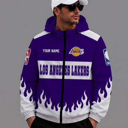 [HOT DEAL] NEW CUSTOMIZED NBA09 LLA LOS ANGELES LAKERS WINDBREAKER JACKET