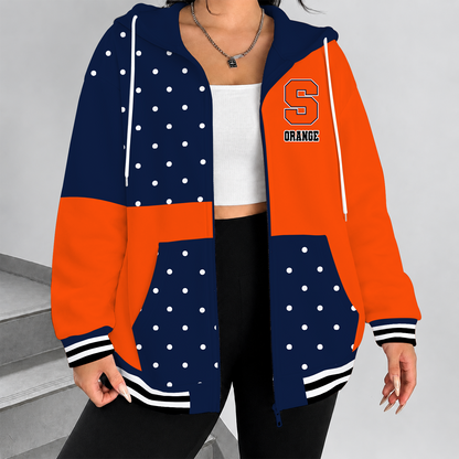 [FAN FAVORITE] NEW CUSTOMIZED NCAA CFH09 SYO SYRACUSE ORANGE STRAPPY ZIP HOODIE