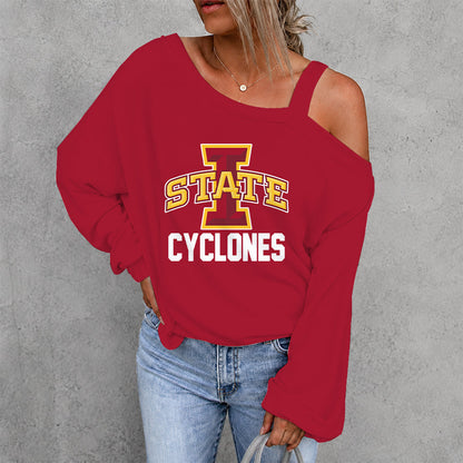 [FAN FAVORITE] NEW CUSTOMIZED NCAA MAM10 ISC IOWA STATE CYCLONES DROP SHOULDER SWEATSHIRT