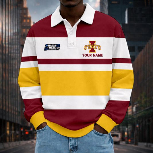 MEGA SALE - NEW CUSTOMIZED MAM NCAA10 ISC IS CYCLONES UNISEX LONG SLEEVE POLO