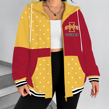 [FAN FAVORITE] NEW CUSTOMIZED NCAA MAM10 ISC IOWA STATE CYCLONES STRAPPY ZIP HOODIE
