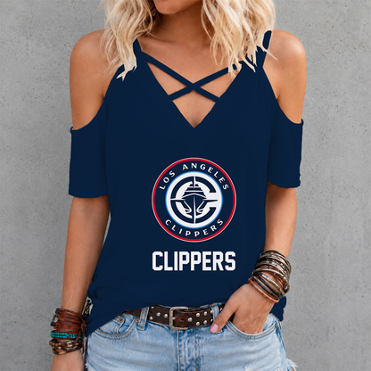 [HOT DEAL] NEW CUSTOMIZED NBA10 LCL LOS ANGELES CLIPPERS CRISS CROSS V-NECK TOP