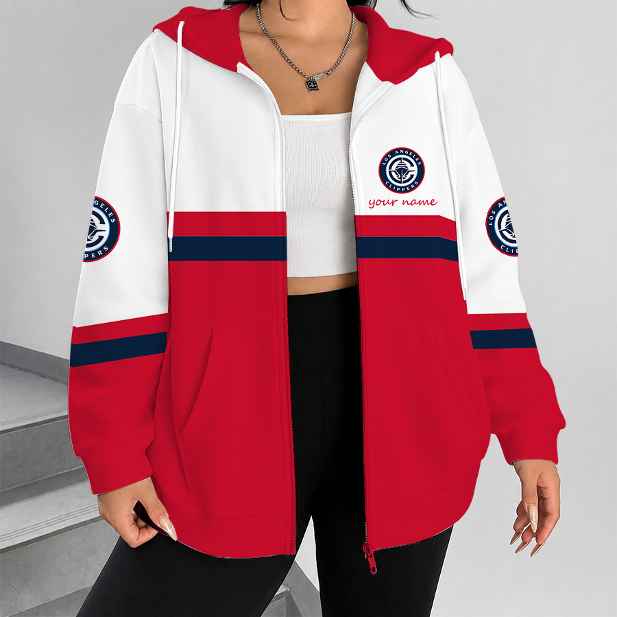 [HOT DEAL] NEW CUSTOMIZED NBA10 LCL LOS ANGELES CLIPPERS ZIP HOODIE
