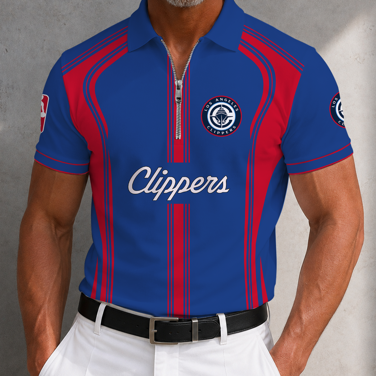 [HOT DEAL] NEW CUSTOMIZED NBA10 LCL LOS ANGELES CLIPPERS ZIP POLO SHIRT
