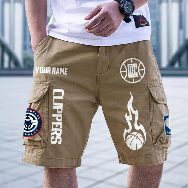 [HOT DEAL] NEW CUSTOMIZED NBA10 LCL LOS ANGELES CLIPPERS CARGO SHORTS