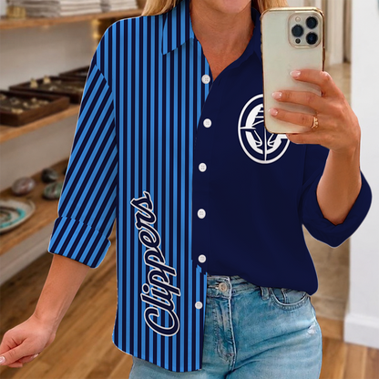 [HOT DEAL] NEW CUSTOMIZED NBA10 LCL LOS ANGELES CLIPPERS WOMEN CASUAL SHIRT FOR FAN