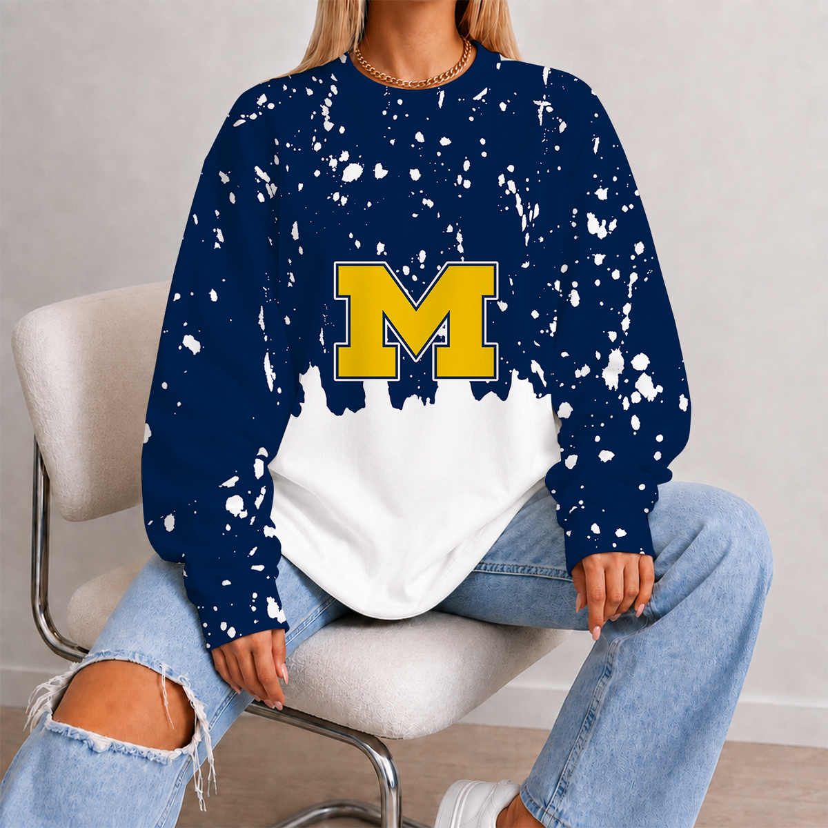 [FAN FAVORITE] NEW CUSTOMIZED NCAA CFH10 MIW MICHIGAN WOLVERINES UNISEX SWEATSHIRT