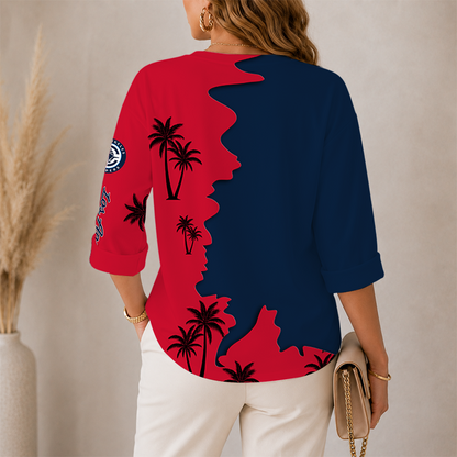 [HOT DEAL] NEW CUSTOMIZED NBA10 LCL LOS ANGELES CLIPPERS WOMEN'S V-NECK LONG SLEEVE SHIRT