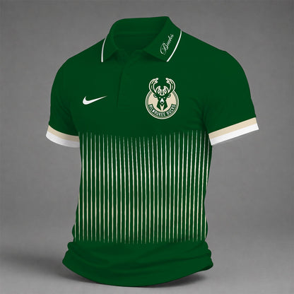 [HOT DEAL] NEW CUSTOMIZED NBA11 MBU MILWAUKEE BUCKS POLO SHIRT