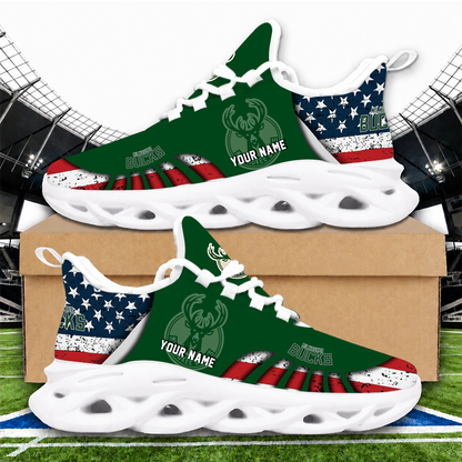 LIMITED EDITION - NEW CUSTOMIZED NBA11 MBU MILWAUKEE BUCKS PREMIUM CLUNKY SNEAKERS