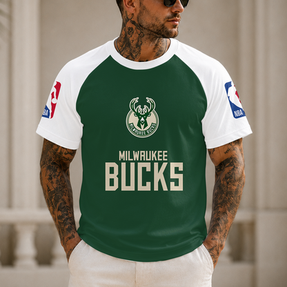 [HOT DEAL] NEW CUSTOMIZED NBA11 MBU MILWAUKEE BUCKS RAGLAN TEE
