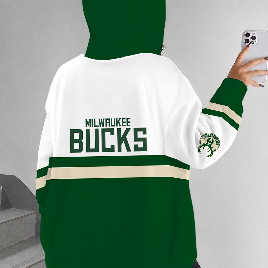 [HOT DEAL] NEW CUSTOMIZED NBA11 MBU MILWAUKEE BUCKS ZIP HOODIE