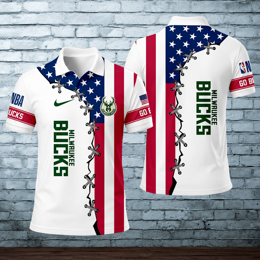 [HOT DEAL] NEW CUSTOMIZED NBA11 MBU MILWAUKEE BUCKS POLO SHIRT