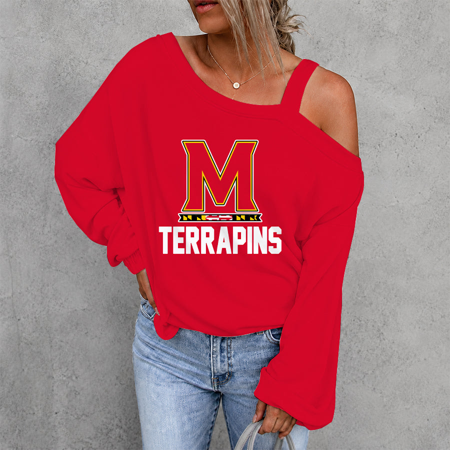 [FAN FAVORITE] NEW CUSTOMIZED NCAA MAM11 MLT MARYLAND TERRAPINS DROP SHOULDER SWEATSHIRT