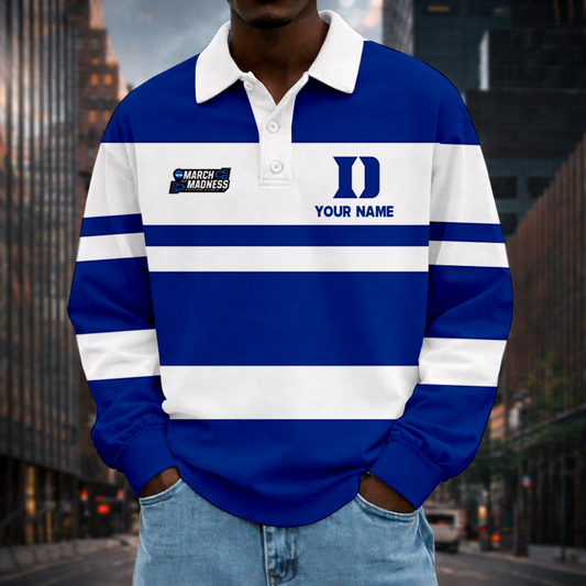 MEGA SALE - NEW CUSTOMIZED MAM NCAA12 DLD DL DEVILS UNISEX LONG SLEEVE POLO