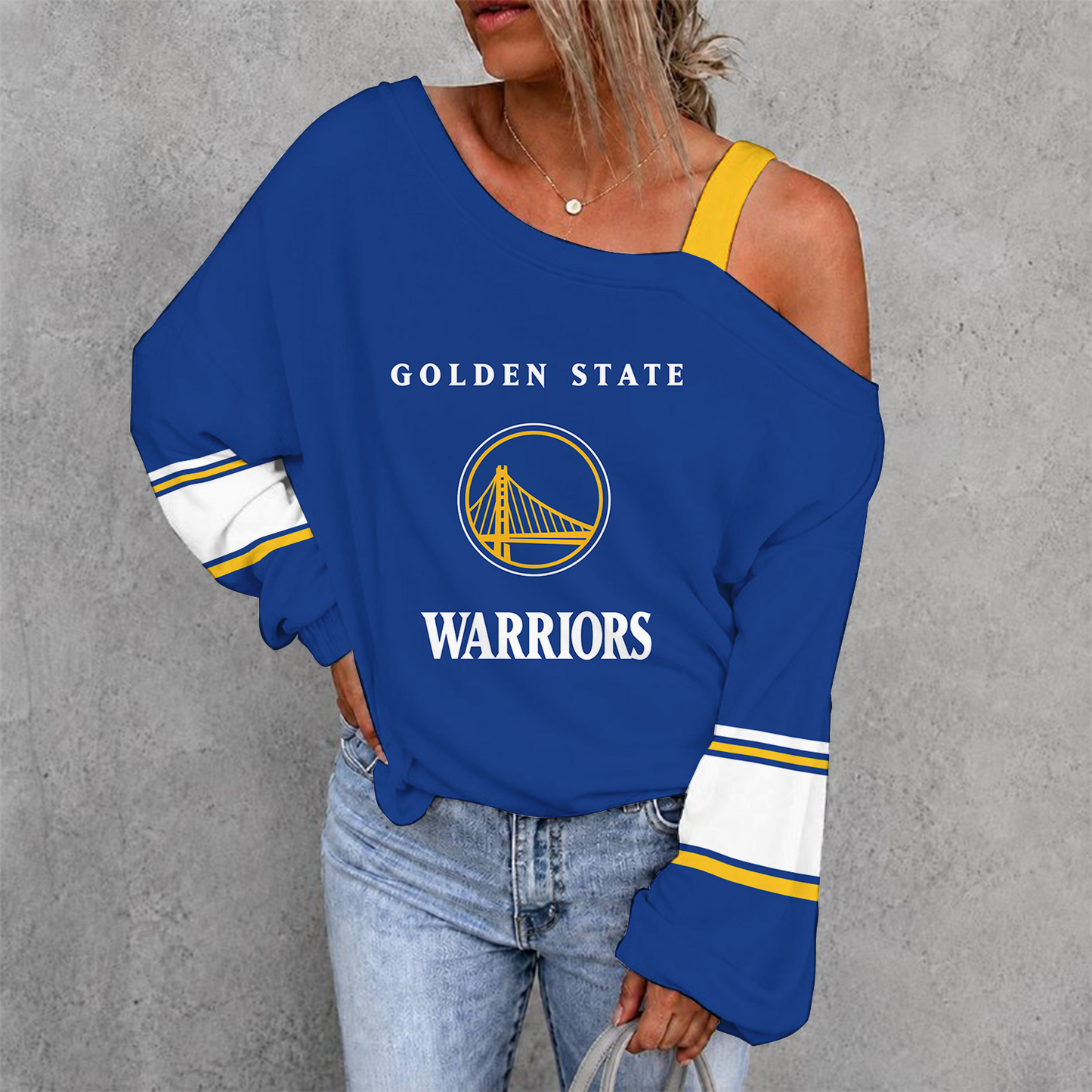 [HOT DEAL] NEW CUSTOMIZED NBA12 GSW GOLDEN STATE WARRIORS DROP SHOULDER SWEATSHIRT
