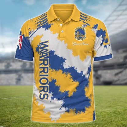 [HOT DEAL] NEW CUSTOMIZED NBA12 GSW GOLDEN STATE WARRIORS MULTICOLOR POLO SHIRT