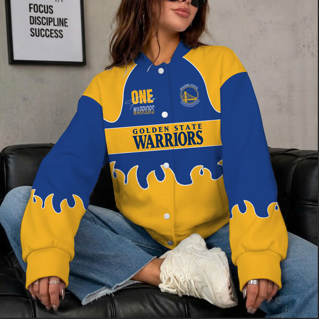 [HOT DEAL] NEW CUSTOMIZED NBA12 GSW GOLDEN STATE WARRIORS BASEBALL JACKET, SATIN VARSITY JACKET
