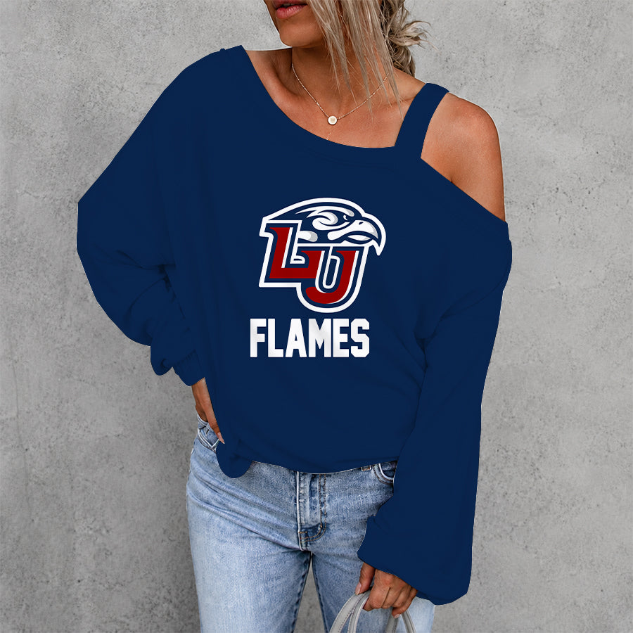 [FAN FAVORITE] NEW CUSTOMIZED NCAA CFH12 LIF LIBERTY FLAMES DROP SHOULDER SWEATSHIRT