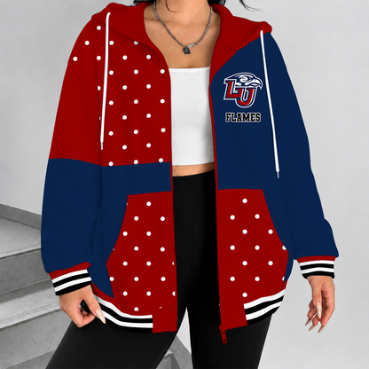 [FAN FAVORITE] NEW CUSTOMIZED NCAA CFH12 LIF LIBERTY FLAMES STRAPPY ZIP HOODIE