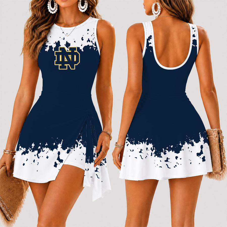 [FAN FAVORITE] NEW CUSTOMIZED NCAA MFF12 NFI NOTRE DAME FIGHTING IRISH WOMEN'S SUMMER SKORT DRESS