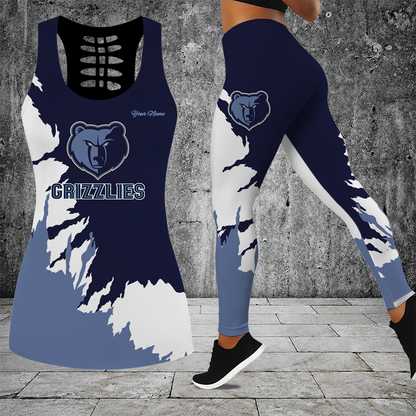 [HOT DEAL] NEW CUSTOMIZED NBA13 MGR MEMPHIS GRIZZLIES HOLLOW TANK TOP & LEGGINGS SET