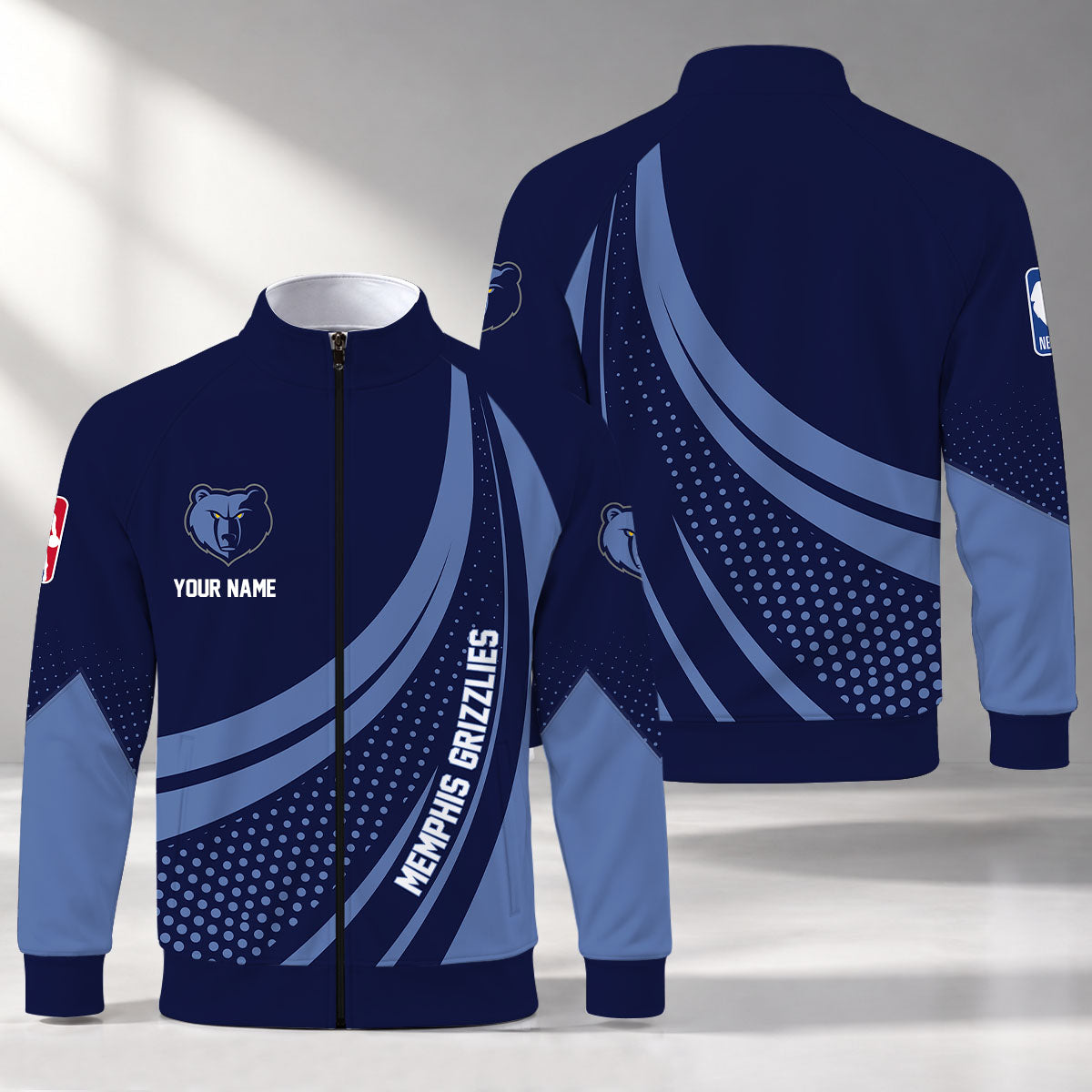 [HOT DEAL] NEW CUSTOMIZED NBA13 MGR MEMPHIS GRIZZLIES STAND COLLAR JACKET