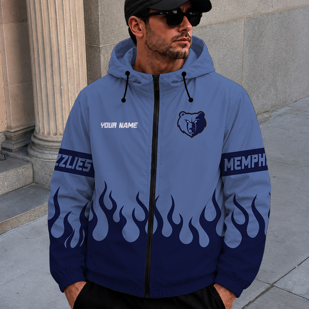 [HOT DEAL] NEW CUSTOMIZED NBA13 MGR MEMPHIS GRIZZLIES WINDBREAKER JACKET