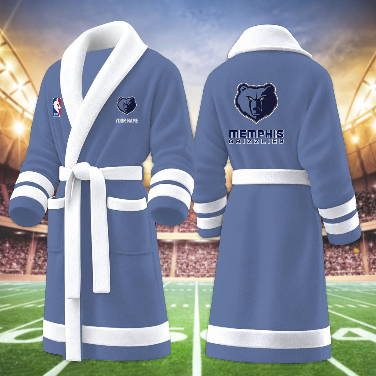 [HOT DEAL] NEW CUSTOMIZED NBA13 MGR MEMPHIS GRIZZLIES MULTICOLOR FLEECE BATHROBE