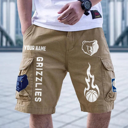 [HOT DEAL] NEW CUSTOMIZED NBA13 MGR MEMPHIS GRIZZLIES CARGO SHORTS