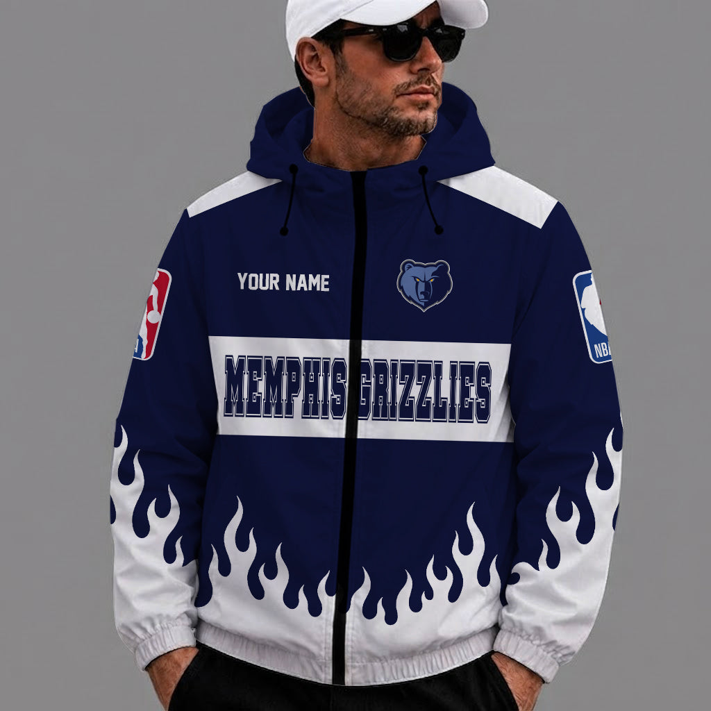 [HOT DEAL] NEW CUSTOMIZED NBA13 MGR MEMPHIS GRIZZLIES WINDBREAKER JACKET
