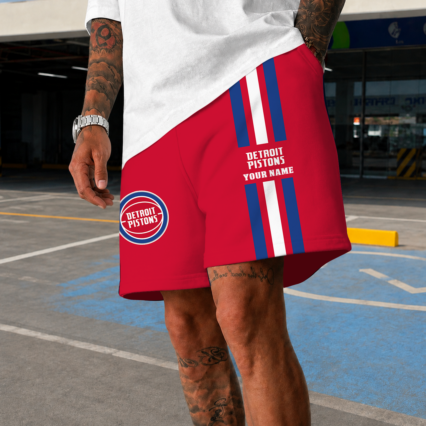 [HOT DEAL] NEW CUSTOMIZED NBA14 DPI DETROIT PISTONS SHORT PANTS