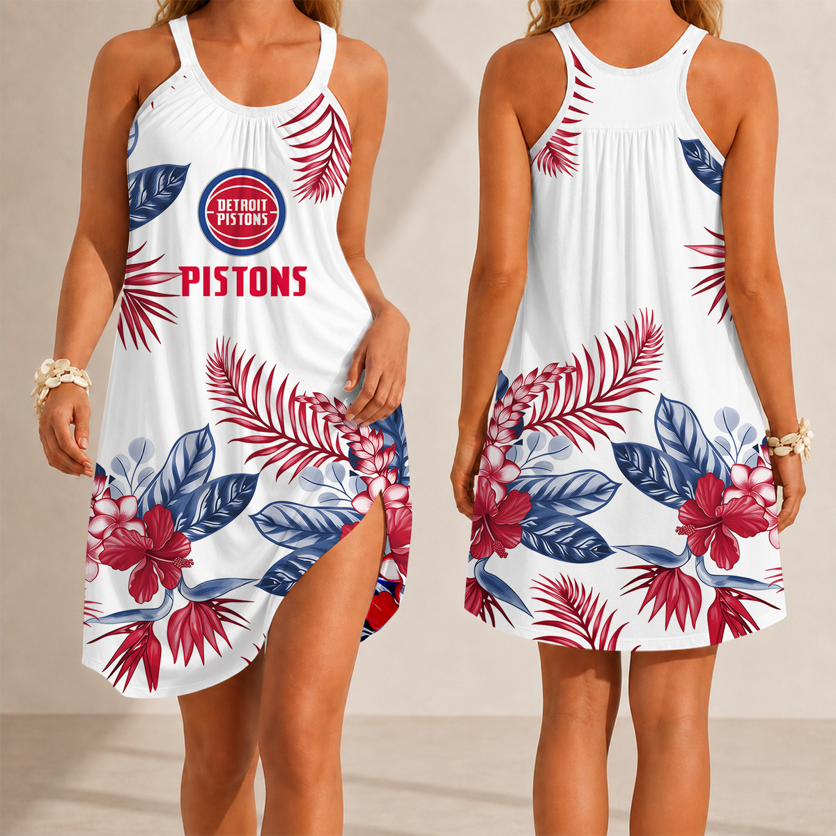 [HOT DEAL] NEW CUSTOMIZED NBA14 DPI DETROIT PISTONS CAMISOLE DRESS