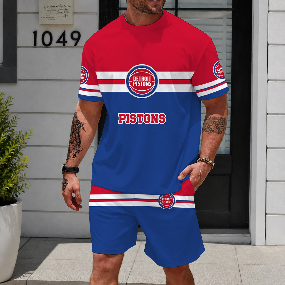 [HOT DEAL] NEW CUSTOMIZED NBA14 DPI DETROIT PISTONS UNISEX T-SHIRT & SHORTS SET