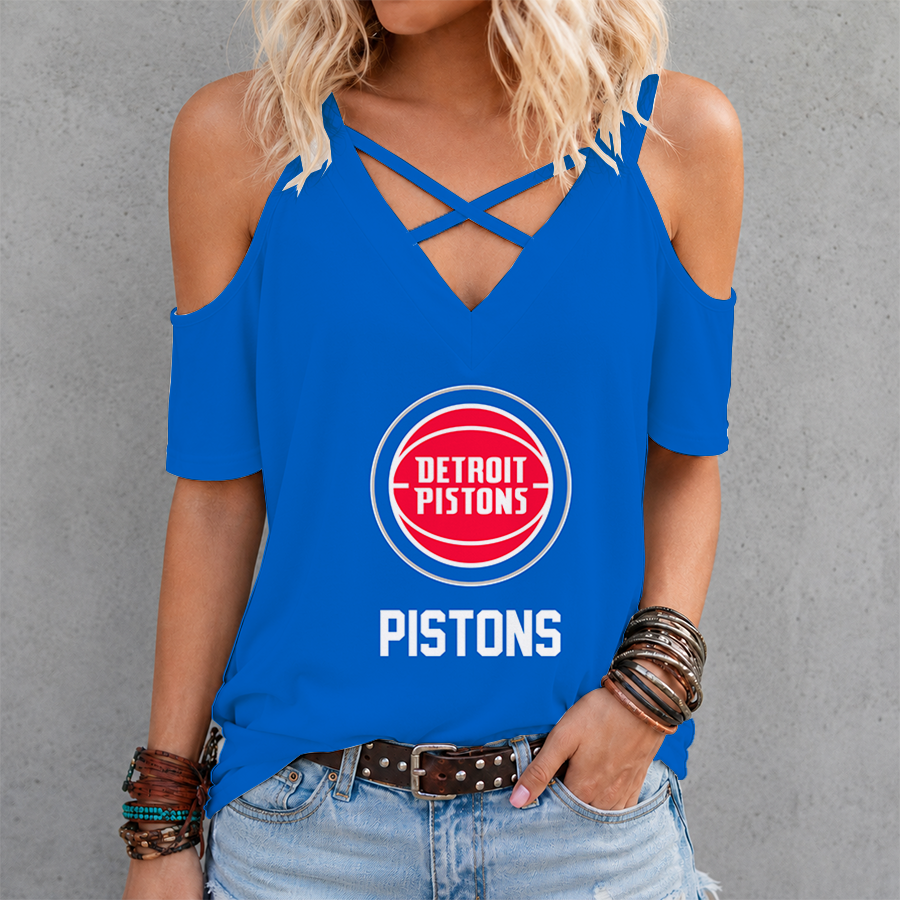 [HOT DEAL] NEW CUSTOMIZED NBA14 DPI DETROIT PISTONS CRISS CROSS V-NECK TOP