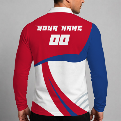 [HOT DEAL] NEW CUSTOMIZED NBA14 DPI DETROIT PISTONS MEN LONG SLEEVE POLO