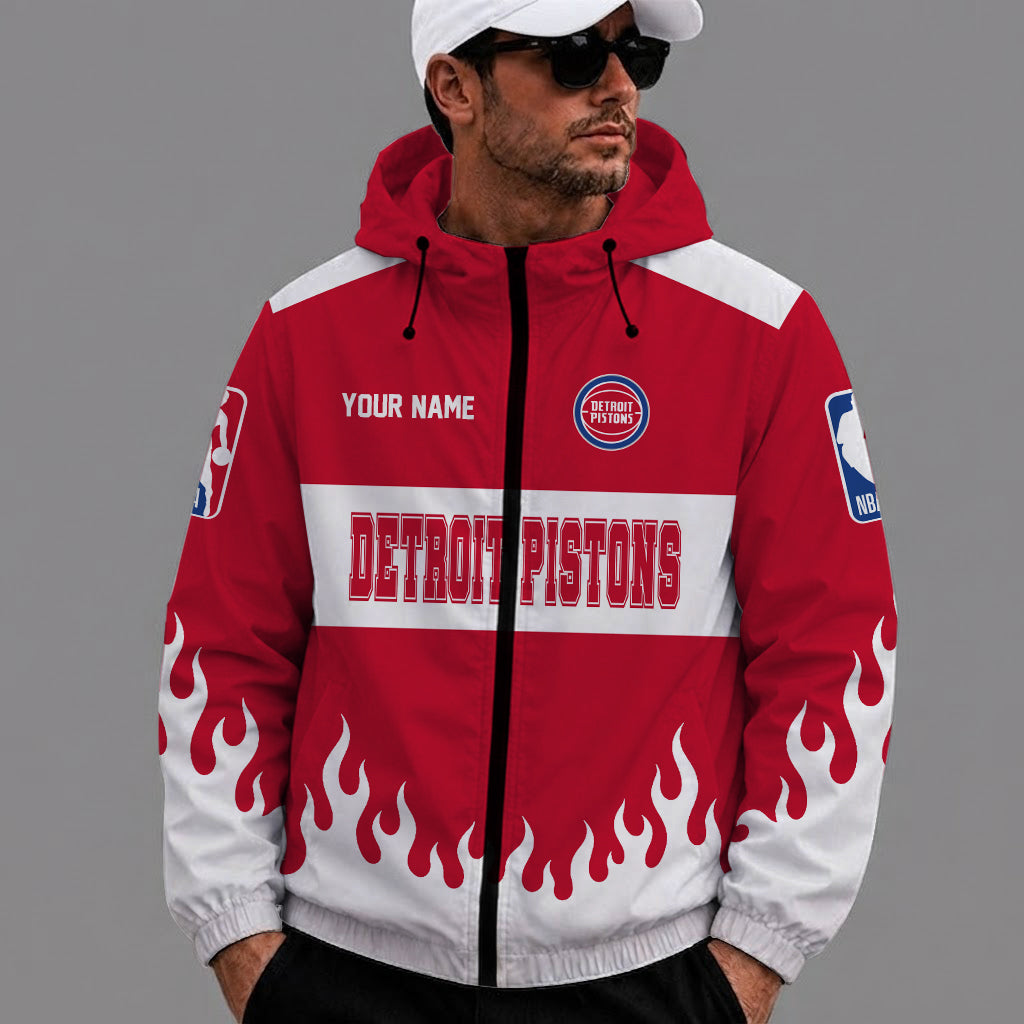 [HOT DEAL] NEW CUSTOMIZED NBA14 DPI DETROIT PISTONS WINDBREAKER JACKET