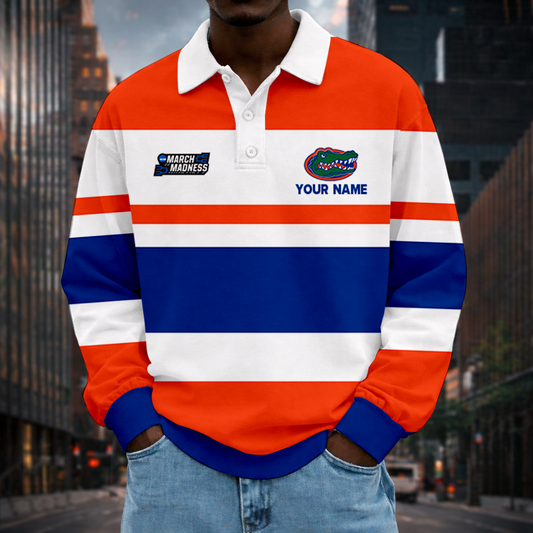 MEGA SALE - NEW CUSTOMIZED MAM NCAA14 FLG FL GATORS UNISEX LONG SLEEVE POLO