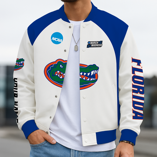 LIMITED DROP - NEW CUSTOMIZED | NCAA MAM14 FLG FL GATORS BASEBALL JACKET, SATIN VARSITY JACKET