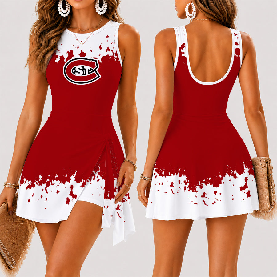 [FAN FAVORITE] NEW CUSTOMIZED NCAA MFF14 SCH ST. CLOUD STATE HUSKIES WOMEN'S SUMMER SKORT DRESS